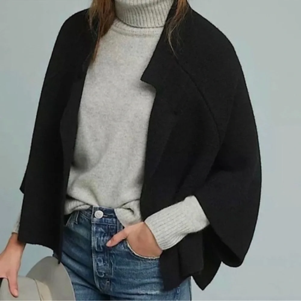Anthropologie AKEMI+ KIN Cocoon Cape wool blend cape Sweater